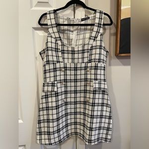 Shein Plaid Dress with Gold Buttons